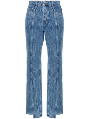 LVIR wrinkled-detailed cotton jeans - Blue
