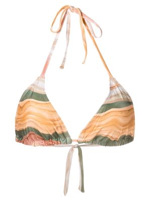 Lygia & Nanny abstract-print bikini top - Brown