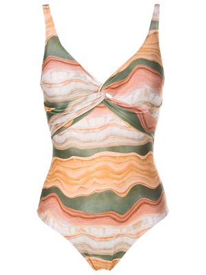 Lygia & Nanny Adriana twisted printed swimsuit - Brown