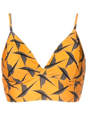 Lygia & Nanny Alana printed v-neck bikini top - Orange