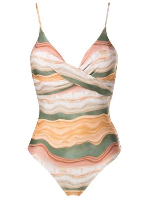 Lygia & Nanny Bianca twisted-front swimsuit - Brown