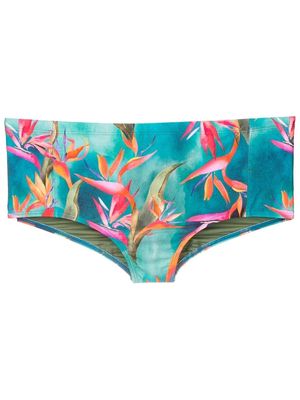 Lygia & Nanny bird of paradise-print swimming trunks - Blue