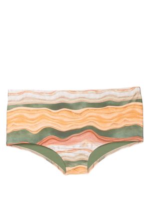 Lygia & Nanny colour-block striped swimming trunks - Brown