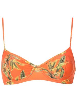 Lygia & Nanny Figi floral-print bikini top - Orange