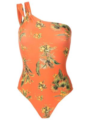 Lygia & Nanny floral-print one-shoulder swimsuit - Orange