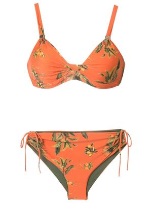 Lygia & Nanny floral-print tie-fastened bikini - Orange