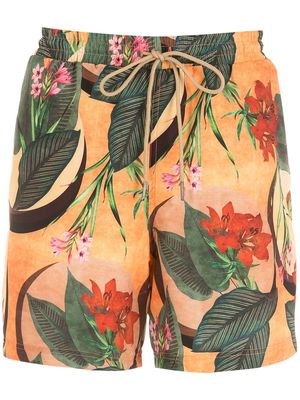 Lygia & Nanny Gil tropical foliage-print swimming shorts - Yellow