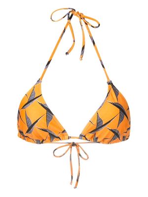 Lygia & Nanny Hanna bird-print bikini top - Orange