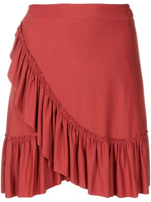 Lygia & Nanny Laurita ruffled-trim wrap skirt - Red