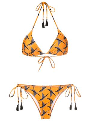 Lygia & Nanny Maya bird-print bikini set - Orange