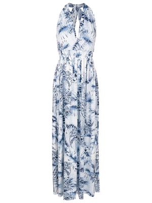 Lygia & Nanny palm-tree print maxi dress - Blue