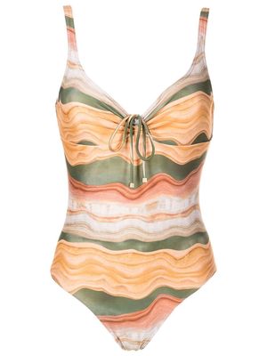 Lygia & Nanny Rosa lace-up swimsuit - Brown