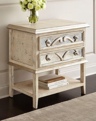 Lynley Mirrored-Accent Nightstand