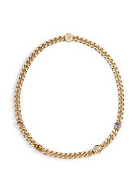 Lyra 12K Yellow Gold & Crystal Chain Necklace