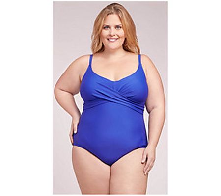LYSA-Love Your Size Always One-Piece with Mesh- Blue