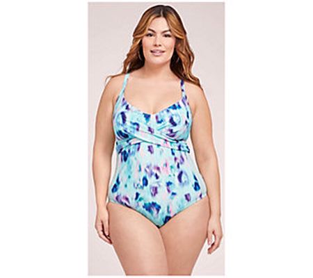 LYSA-Love Your Size Always One-Piece with Mesh- Blur Print
