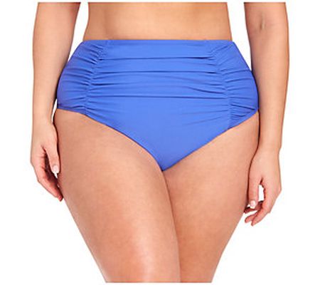 LYSA Love Your Size Always Rouched High-Waist B ottom-Blue