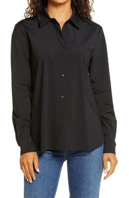 Lyssé Connie Slim Fit Button-Up Shirt in Black