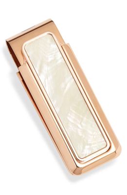 M-Clip Mother-of-Pearl Money Clip in Rose Gold/White Pearl