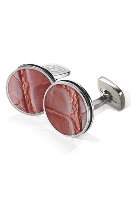 M-Clip® Alligator Cuff Links in Stainless Steel/Cognac 