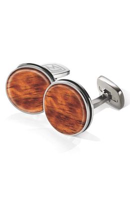 M-Clip® Bubinga Cuff Links in Stainless Steel/Bubinga Brown 