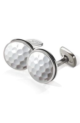 M-Clip® Golf Ball Cuff Links in Stainless Steel/White 