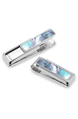 M-Clip® Mother-of-Pearl Inlay Money Clip in Gray