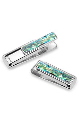 M-Clip® Mother-of-Pearl Inlay Money Clip in Green 