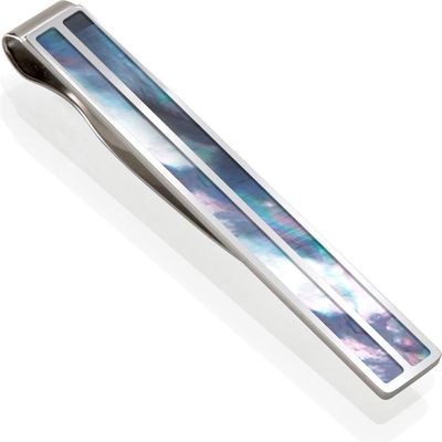 M-Clip® Mother-of-Pearl Tie Bar in Silver 