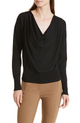 M.M.LaFleur The Monica Silk Jersey Sweater in Black