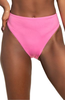 Maaji Bombon Sully High Waist Reversible Bikini Bottoms in Pink