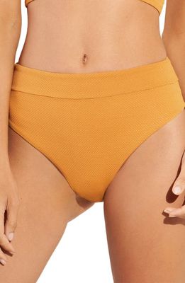 Maaji Golden Hour Suzy Q Reversible Bikini Bottoms in Yellow
