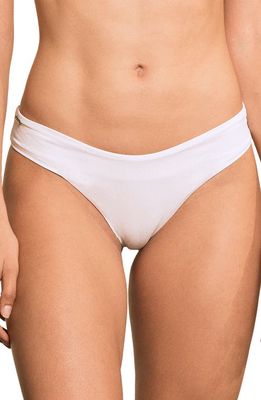 Maaji Journey Reversible Ruched Bikini Bottoms in White