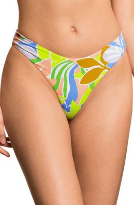 Maaji Journey Reversible Ruched Bikini Bottoms in Yellow Multicolor