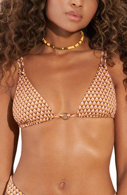 Maaji Kaleidoscope Vibes Brenda Reversible Triangle Bikini Top in Yellow