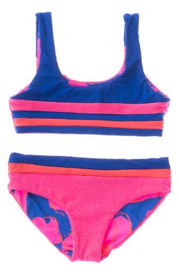 Maaji Kids' Hot Fuchsia Iceland Reversible One-Piece Swimsuit in Pink