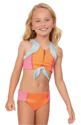 Maaji Kids' Vibrant Orange Candi Reversible Two-Piece Swimsuit