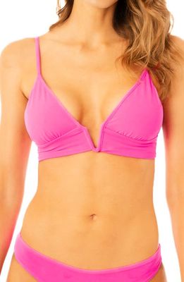 Maaji Radiant Pink Parade Reversible Triangle Bikini Top