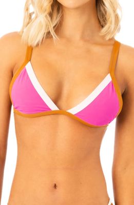 Maaji Rewind Radiant Pink Reversible Triangle Bikini Top