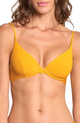 Maaji Salmonberry Dainty Underwire Reversible Bikini Top in Yellow