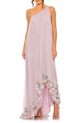 Mac Duggal Embellished One Shoulder Trapeze Gown in Orchid Multi