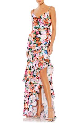 Mac Duggal Floral Backless Body-Con Gown in Multi