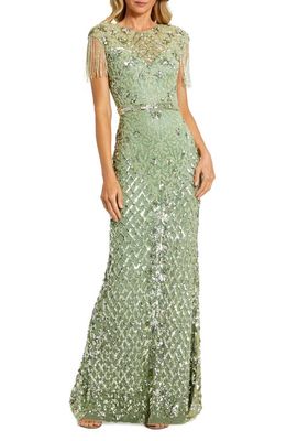 Mac Duggal Sequin Gown in Sage