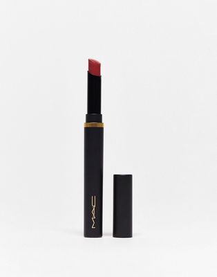 MAC Powder Kiss Velvet Blur Slim Lipstick - Brickthrough-Pink