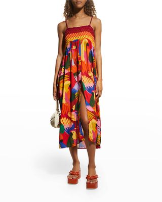 Macaw Party Coverup Midi Dress