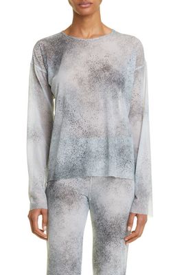 MACCAPANI Spray Print Stretch Jersey Top in Grey