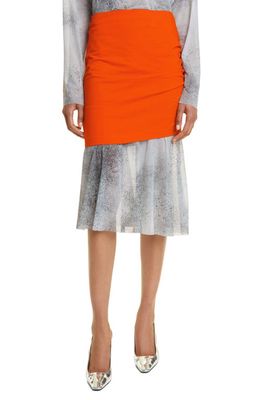 MACCAPANI Tessport Mixed Media Skirt in Orange