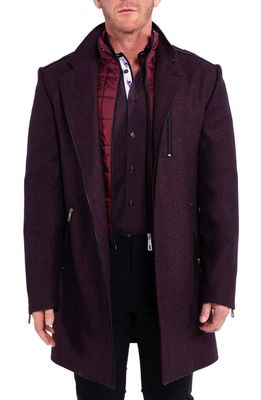 Maceoo Captain Wool & Cashmere Overcoat in Red