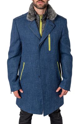 Maceoo Captain Wool Overcoat in Blue