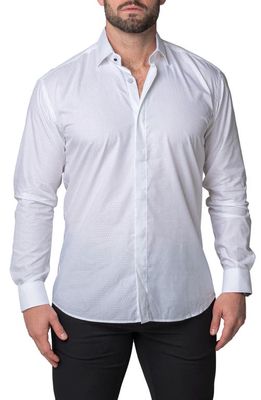 Maceoo Ceremony Sizzle Regular Fit Cotton Button-Up Shirt in White